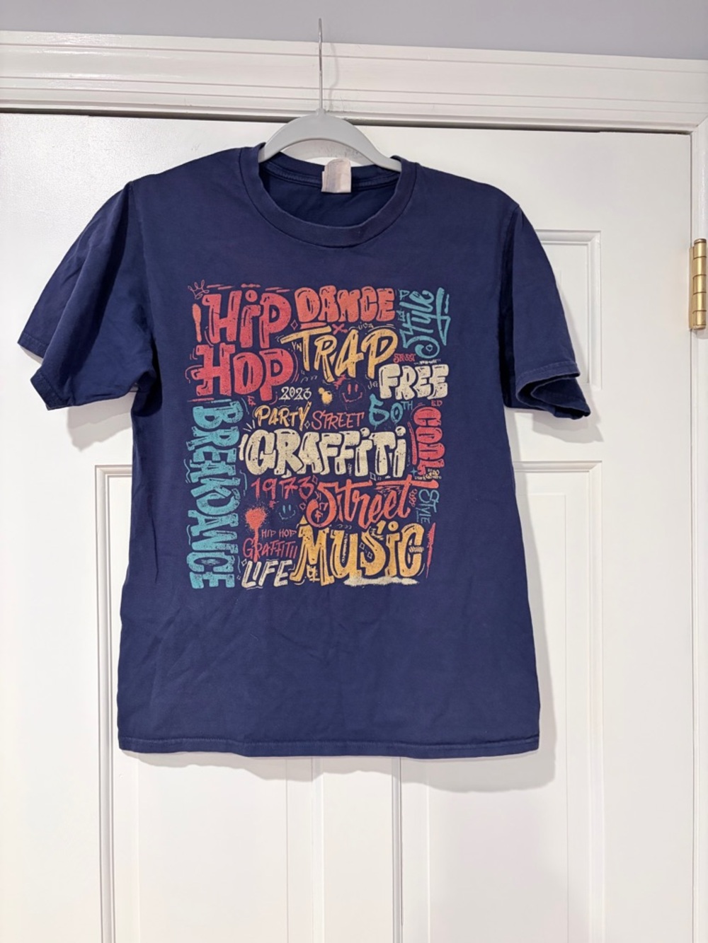 Port and Company Navy Short Sleeve Hip Hop Graphic Tee